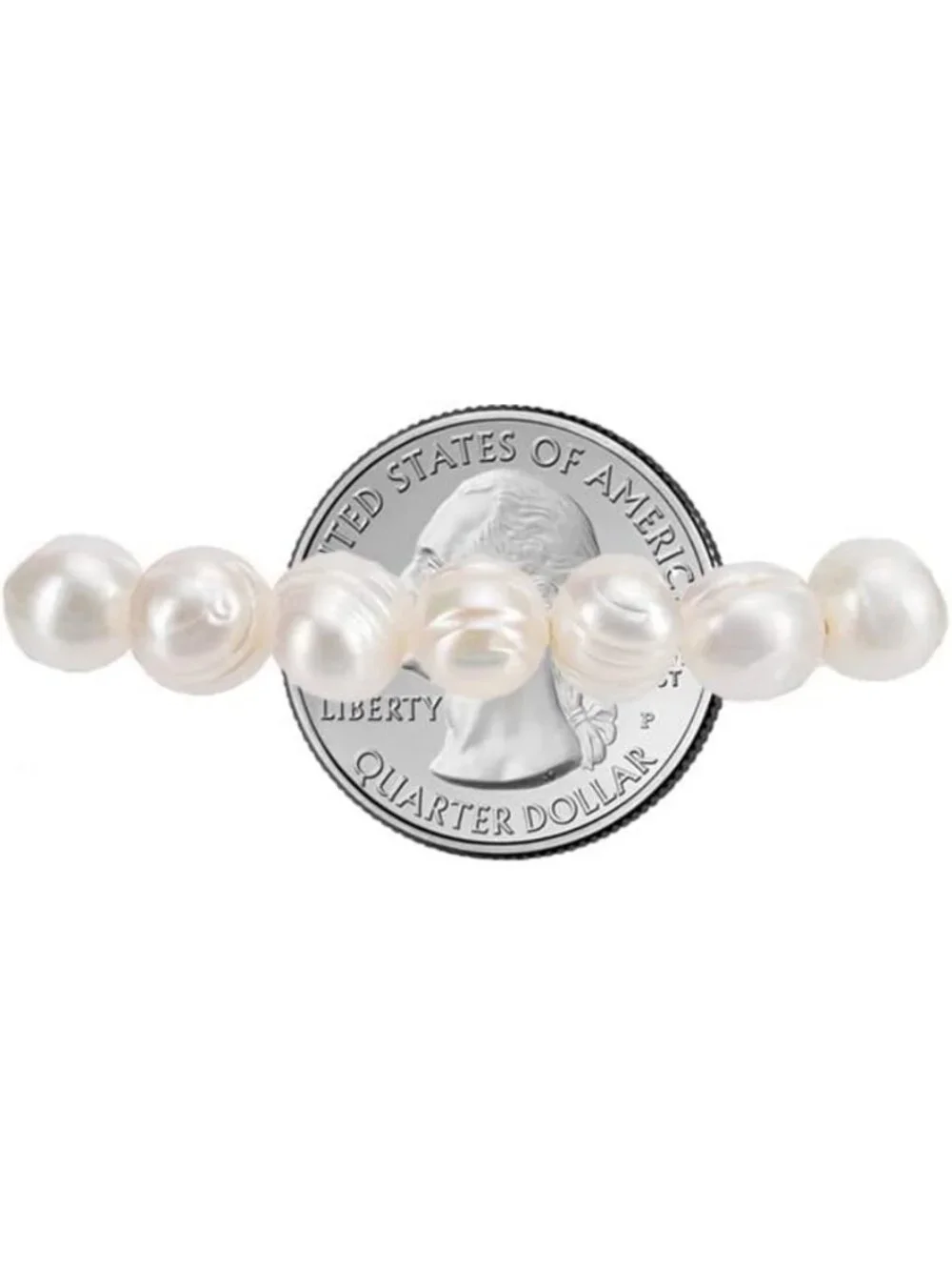 8-9MM Cultured Freshwater Baroque Pearl Stretch Bracelet for Women - Gift Box